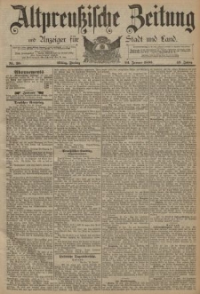 Altpreussische Zeitung, Nr. 20 Freitag 24 Januar 1890, 42. Jahrgang