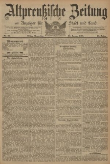 Altpreussische Zeitung, Nr. 25 Donnerstag 30 Januar 1890, 42. Jahrgang