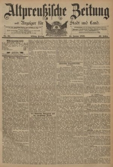 Altpreussische Zeitung, Nr. 26 Freitag 31 Januar 1890, 42. Jahrgang