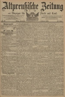 Altpreussische Zeitung, Nr. 27 Sonnabend 1 Februar 1890, 42. Jahrgang