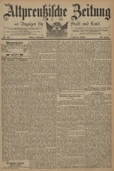 Altpreussische Zeitung, Nr. 30 Mittwoch 5 Februar 1890, 42. Jahrgang