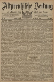 Altpreussische Zeitung, Nr. 35 Dienstag 11 Februar 1890, 42. Jahrgang