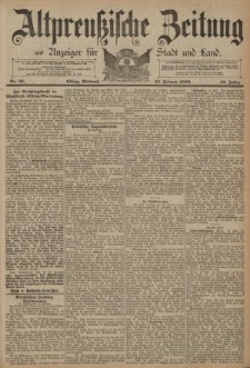 Altpreussische Zeitung, Nr. 36 Mittwoch 12 Februar 1890, 42. Jahrgang