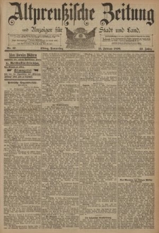 Altpreussische Zeitung, Nr. 37 Donnerstag 13 Februar 1890, 42. Jahrgang