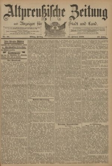 Altpreussische Zeitung, Nr. 38 Freitag 14 Februar 1890, 42. Jahrgang