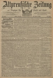 Altpreussische Zeitung, Nr. 40 Sonntag 16 Februar 1890, 42. Jahrgang