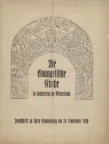 Die Evangelische Kirche in Heydekrug im Memelland. Denkschrift zu ihrer Einweihung am 10. November 1926