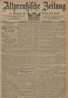 Altpreussische Zeitung, Nr. 44 Freitag 21 Februar 1890, 42. Jahrgang