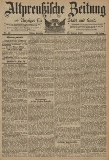 Altpreussische Zeitung, Nr. 46 Sonntag 23 Februar 1890, 42. Jahrgang