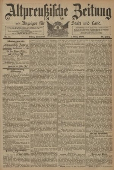 Altpreussische Zeitung, Nr. 51 Sonnabend 1 März 1890, 42. Jahrgang