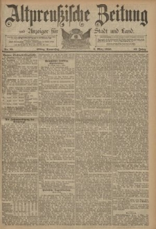 Altpreussische Zeitung, Nr. 55 Donnerstag 6 März 1890, 42. Jahrgang