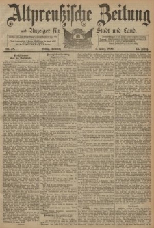 Altpreussische Zeitung, Nr. 58 Sonntag 9 März 1890, 42. Jahrgang