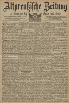 Altpreussische Zeitung, Nr. 59 Dientsag 11 März 1890, 42. Jahrgang