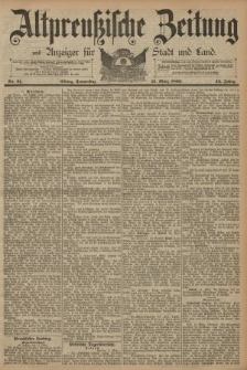 Altpreussische Zeitung, Nr. 61 Donnerstag 13 März 1890, 42. Jahrgang