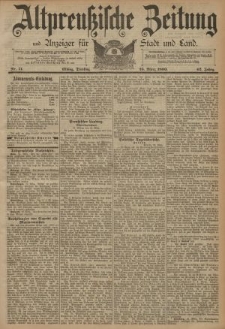 Altpreussische Zeitung, Nr. 70 Sonntag 23 März 1890, 42. Jahrgang