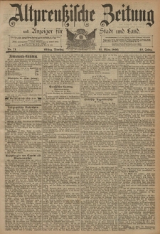 Altpreussische Zeitung, Nr. 71 Dienstag 25 März 1890, 42. Jahrgang