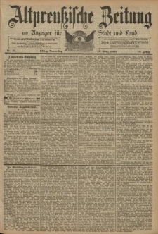 Altpreussische Zeitung, Nr. 73 Donnerstag 27 März 1890, 42. Jahrgang
