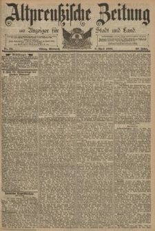 Altpreussische Zeitung, Nr. 78 Mittwoch 2 April 1890, 42. Jahrgang