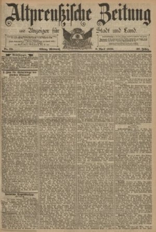 Altpreussische Zeitung, Nr. 78 Mittwoch 2 April 1890, 42. Jahrgang