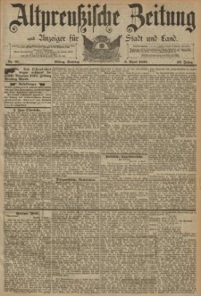 Altpreussische Zeitung, Nr. 81 Sonntag 6 April 1890, 42. Jahrgang