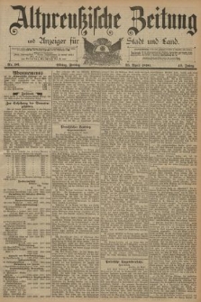 Altpreussische Zeitung, Nr. 96 Freitag 25 April 1890, 42. Jahrgang