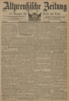 Altpreussische Zeitung, Nr. 103 Sonntag 4 Mai 1890, 42. Jahrgang
