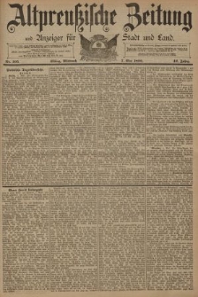 Altpreussische Zeitung, Nr. 105 Mittwoch 7 Mai 1890, 42. Jahrgang