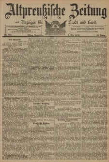 Altpreussische Zeitung, Nr. 106 Donnerstag 8 Mai 1890, 42. Jahrgang