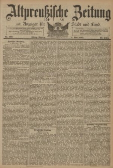 Altpreussische Zeitung, Nr. 109 Sonntag 11 Mai 1890, 42. Jahrgang