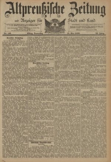 Altpreussische Zeitung, Nr. 112 Donnerstag 15 Mai 1890, 42. Jahrgang