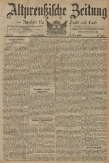 Altpreussische Zeitung, Nr. 114 Sonntag 18 Mai 1890, 42. Jahrgang