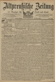 Altpreussische Zeitung, Nr. 120 Sonntag 25 Mai 1890, 42. Jahrgang