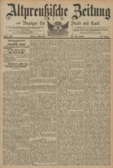 Altpreussische Zeitung, Nr. 121 Mittwoch 28 Mai 1890, 42. Jahrgang