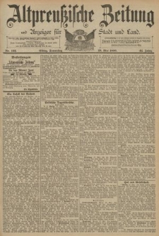 Altpreussische Zeitung, Nr. 122 Donnerstag 29 Mai 1890, 42. Jahrgang