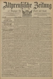 Altpreussische Zeitung, Nr. 126 Dienstag 3 Juni 1890, 42. Jahrgang