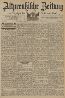 Altpreussische Zeitung, Nr. 128 Donnerstag 05 Juni 1890, 42. Jahrgang