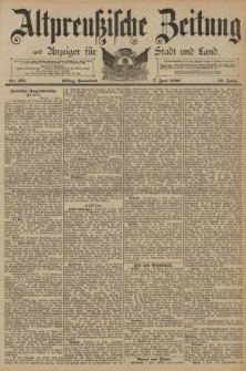 Altpreussische Zeitung, Nr. 130 Sonnabend 7 Juni 1890, 42. Jahrgang