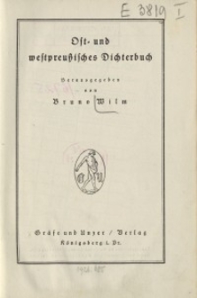 Ost- und westpreußisches Dichterbuch