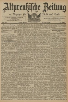 Altpreussische Zeitung, Nr. 141 Freitag 20 Juni 1890, 42. Jahrgang