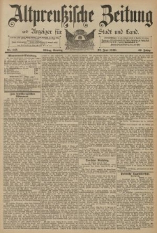 Altpreussische Zeitung, Nr. 143 Sonntag 22 Juni 1890, 42. Jahrgang