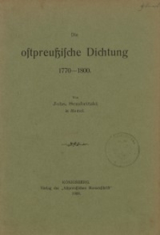 Die ostpreussische Dichtung 1770-1800