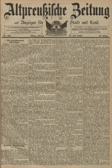 Altpreussische Zeitung, Nr. 165 Freitag 18 Juli 1890, 42. Jahrgang