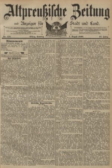 Altpreussische Zeitung, Nr. 179 Sonntag 3 August 1890, 42. Jahrgang
