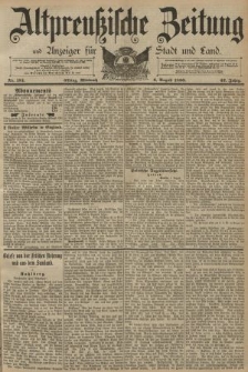 Altpreussische Zeitung, Nr. 181 Mittwoch 6 August 1890, 42. Jahrgang