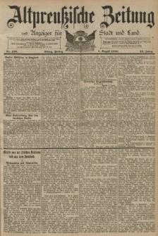 Altpreussische Zeitung, Nr. 183 Freitag 8 August 1890, 42. Jahrgang