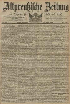 Altpreussische Zeitung, Nr. 190 Sonnabend 16 August 1890, 42. Jahrgang