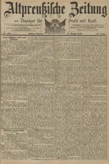 Altpreussische Zeitung, Nr. 191 Sonntag 17 August 1890, 42. Jahrgang