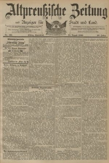 Altpreussische Zeitung, Nr. 196 Sonnabend 23 August 1890, 42. Jahrgang
