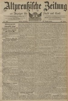 Altpreussische Zeitung, Nr. 198 Dienstag 26 August 1890, 42. Jahrgang