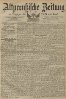 Altpreussische Zeitung, Nr. 199 Mittwoch 27 August 1890, 42. Jahrgang